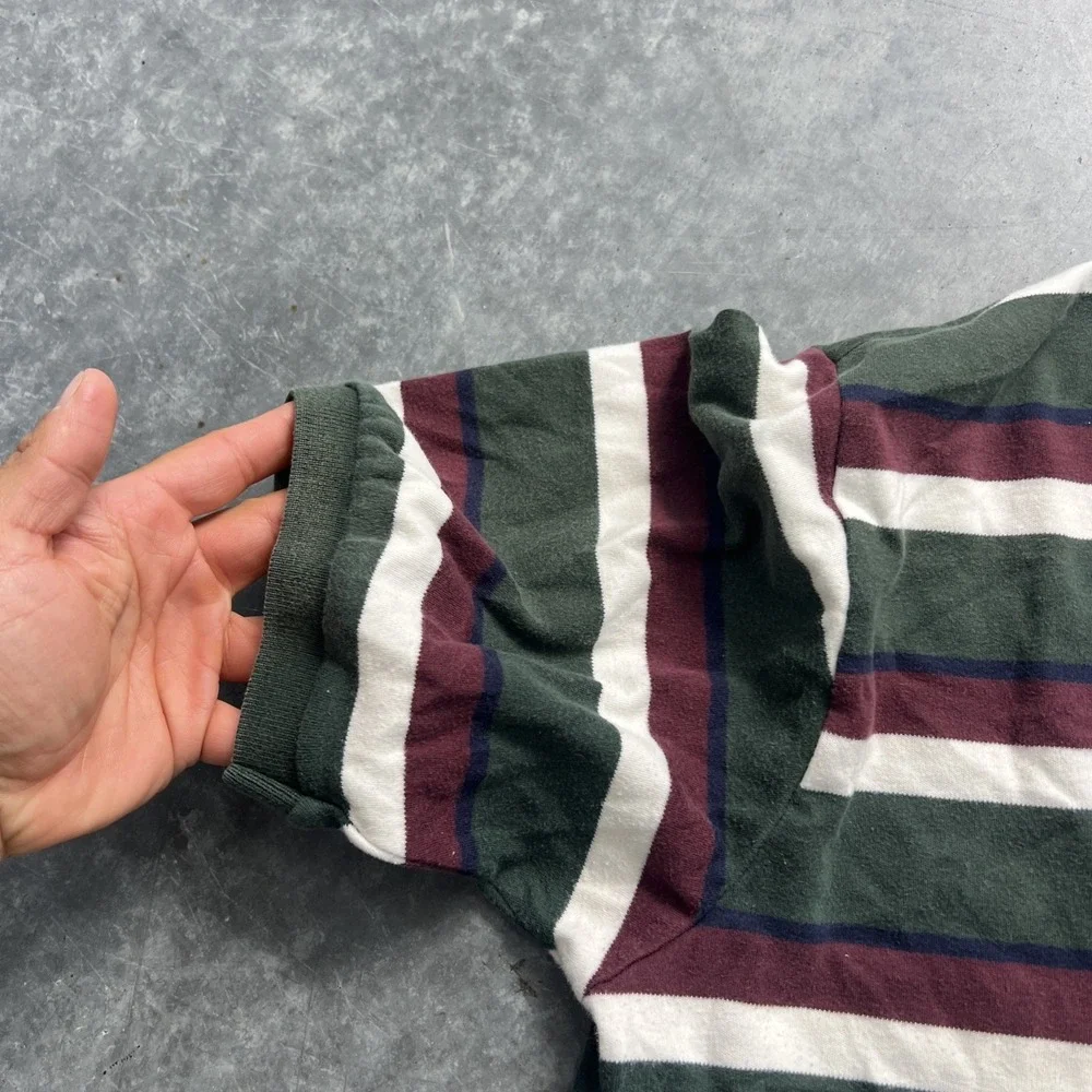 Vintage Polo Ralph Lauren Size Large Too Stripe Pony Green